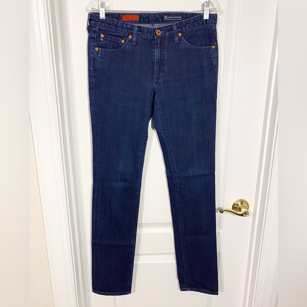 AG USA Made Skinny Straight Leg The Premier Dark Wash Jeans Adriano Goldschmied